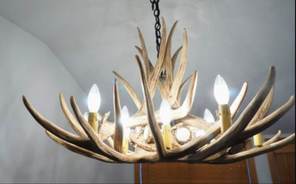 Owyhee Faux Deer Antler Chandelier, 36"W x 20"T