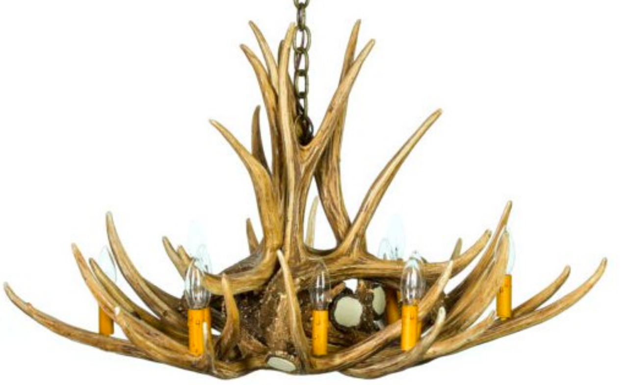 Owyhee Faux Deer Antler Chandelier, 36"W x 20"T