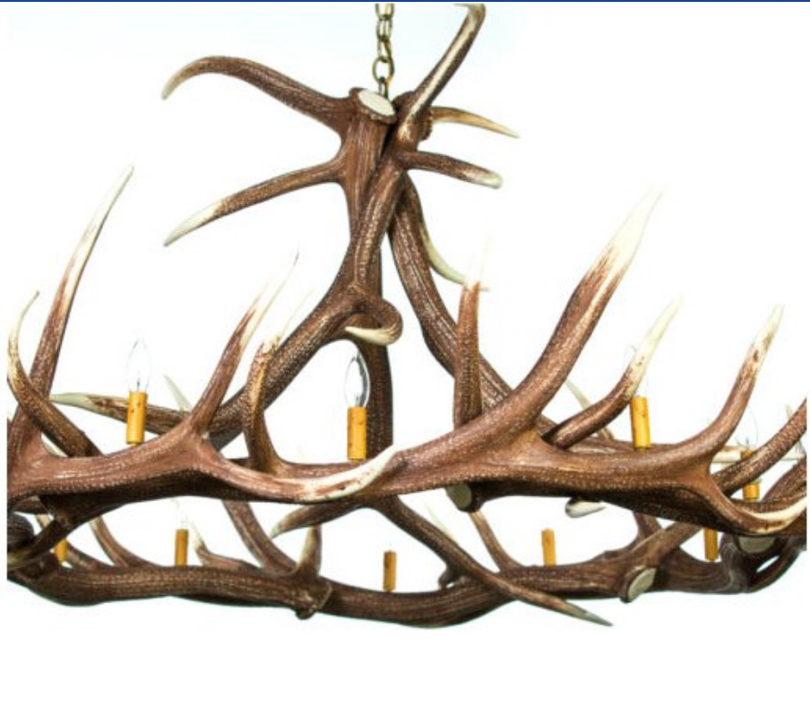 Stanley Faux Elk Antler Chandelier, 60"W x 32"T