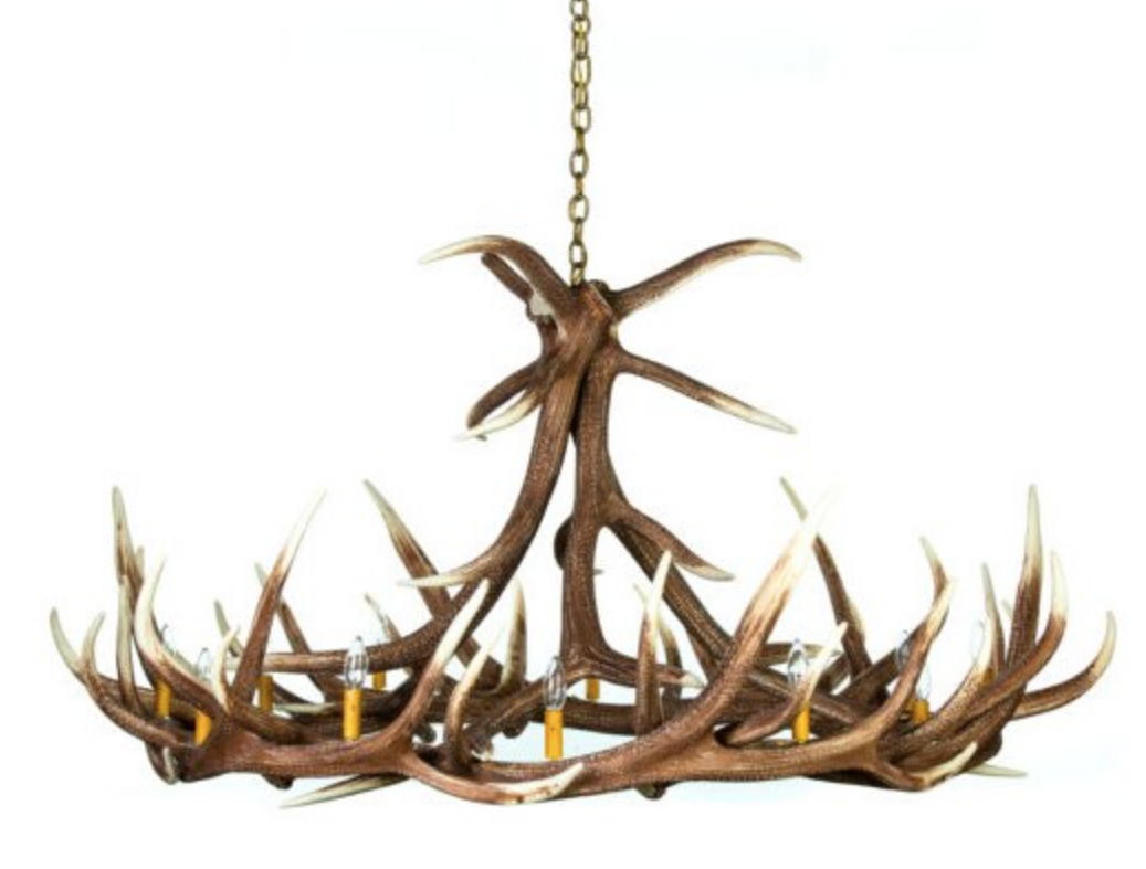 Stanley Faux Elk Antler Chandelier, 60"W x 32"T