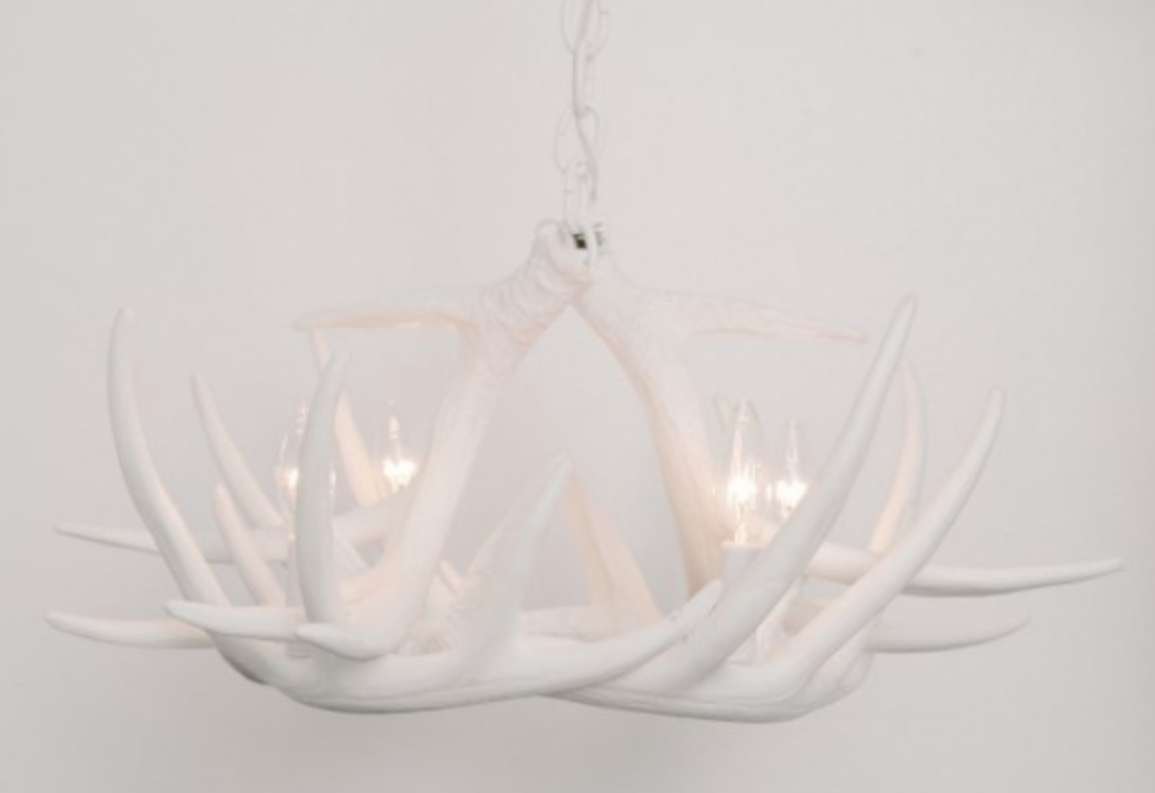 Pine Bluff Faux Deer Antler Chandelier, 24"W x 11"T