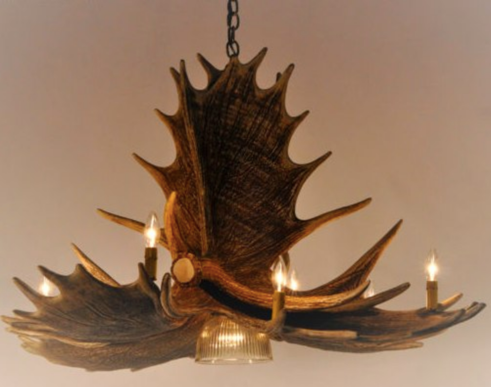 Kenai Faux Moose Antler Chandelier, 51"W x 26"T