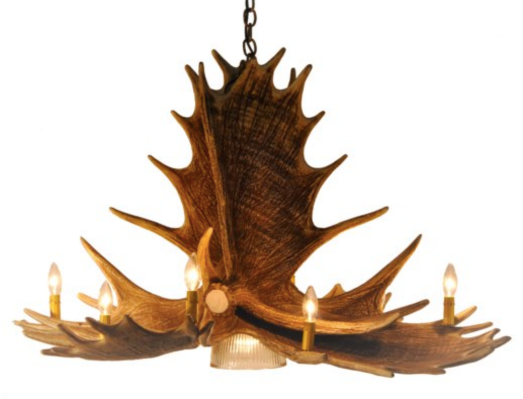 Kenai Faux Moose Antler Chandelier, 51"W x 26"T