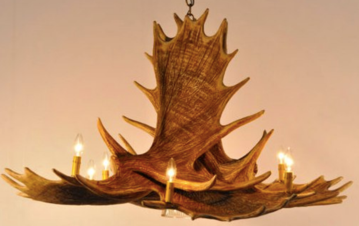 Kenai Faux Moose Antler Chandelier, 51"W x 26"T