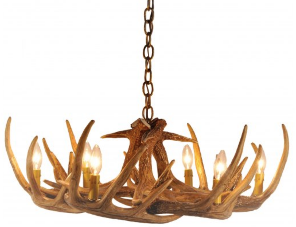 Meadow Valley Faux Deer Antler Chandelier, 32"W x 11"T