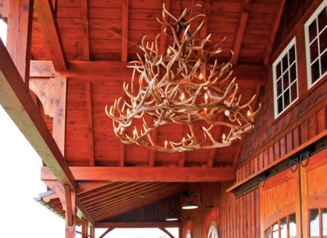 King of the Mountain Faux Elk Antler Chandelier, 72"W x 72"T