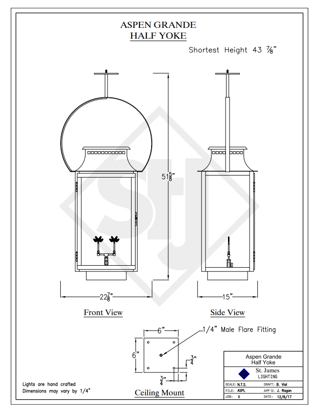 Line Drawings St. James Aspen Lantern