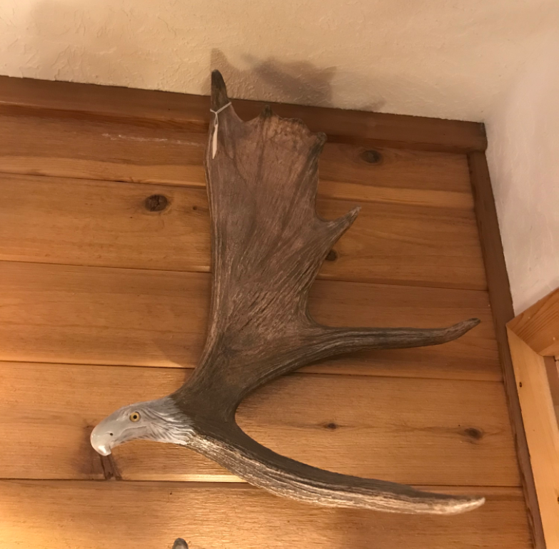 Soaring Eagle Antler Carving, Wall