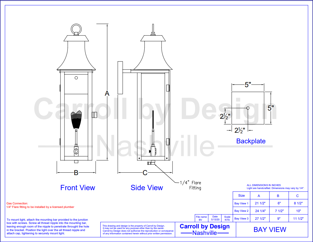 Bay View Copper Lantern