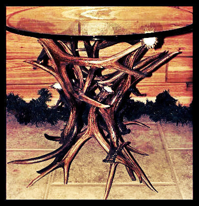 Mule Deer Antler End Table