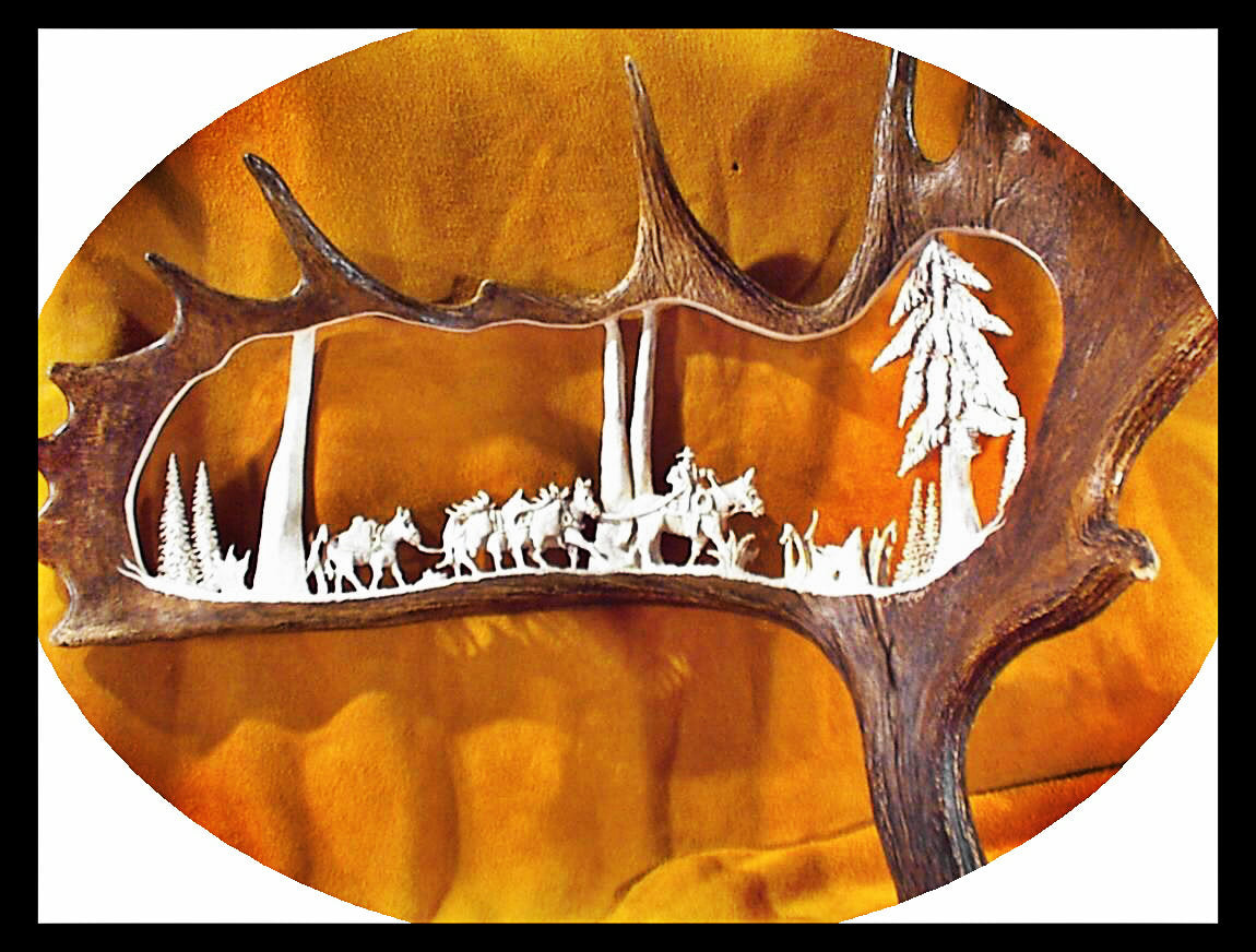 The Hunters Pack String Antler Carving – TetonLighting™