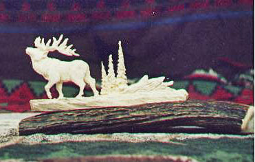 Bull Elk Antler Carving
