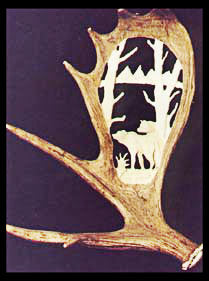 Wolf Spirit Hollow Antler Carving